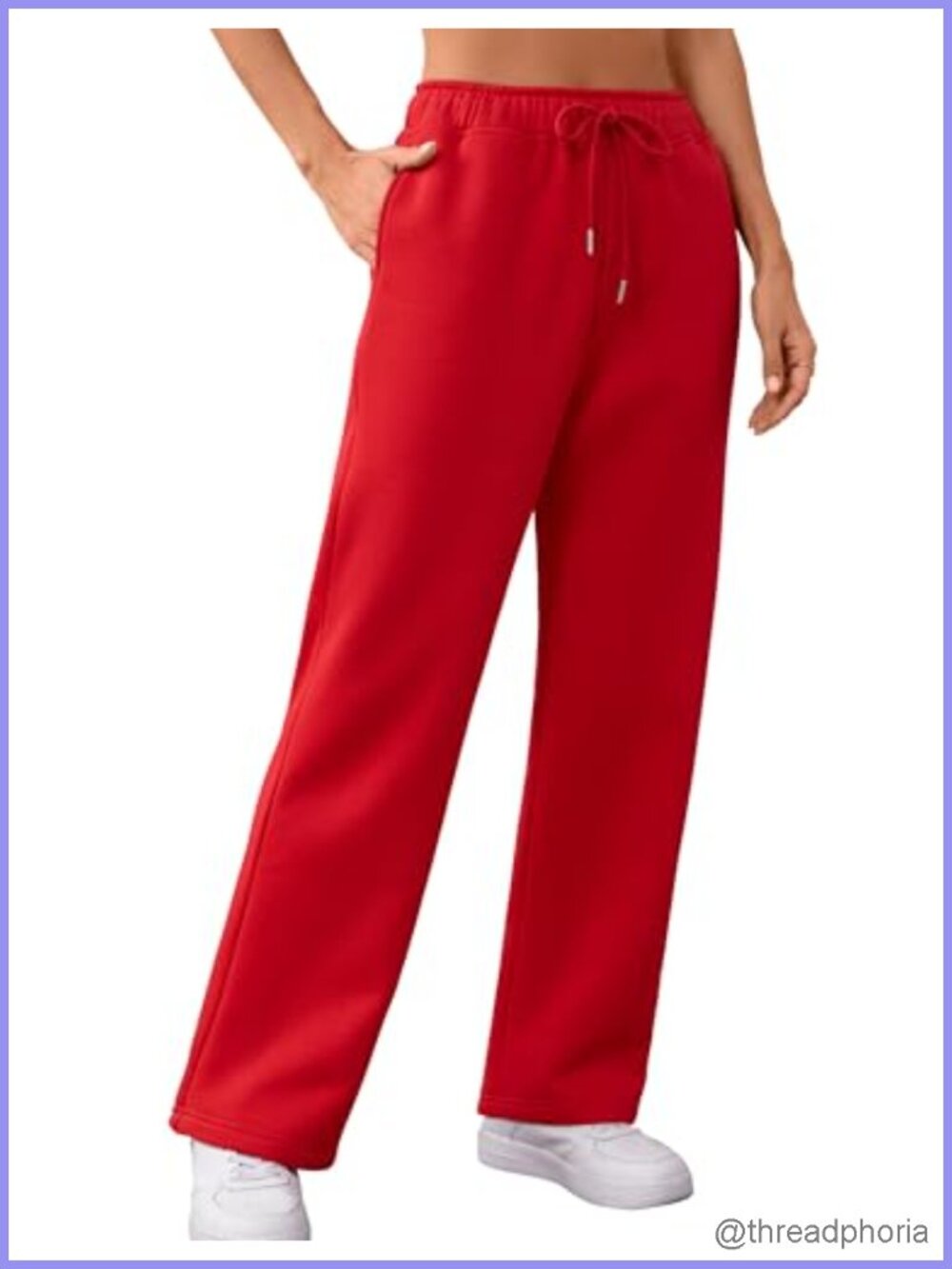 Fleece Lined Straight Leg Sweatpants with Pockets
